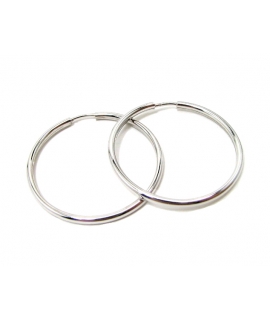 Earrings hoop whitegold K14
