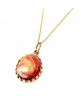 Necklace Gold K14  "Sea eye" handmade