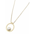 Necklace Gold K14 'Circle with Pearl'