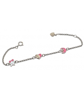 Bracelet Child Silver "Star,Heart & Moon"