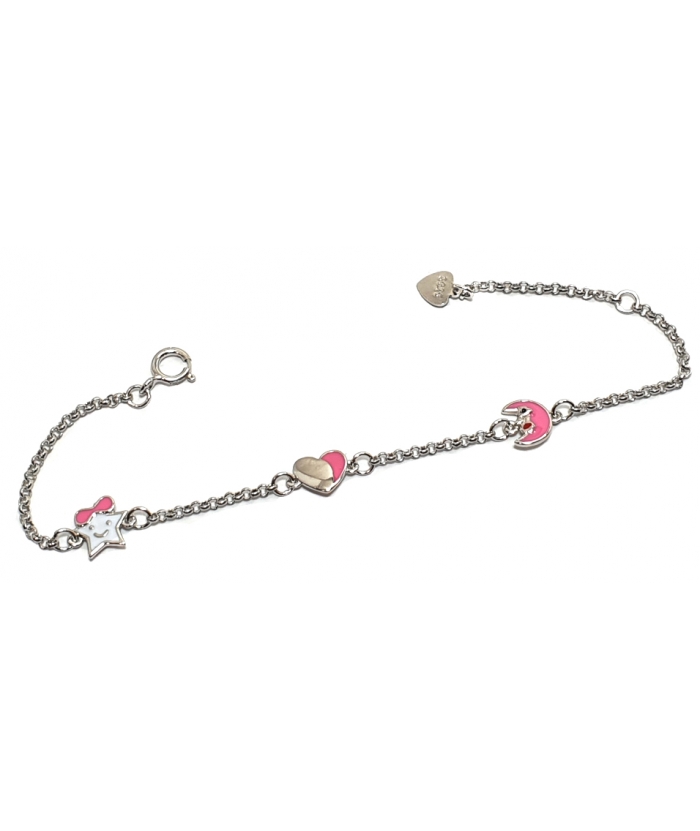 Bracelet Child Silver "Star,Heart & Moon"