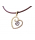Necklace gold rubber 'twin heart'