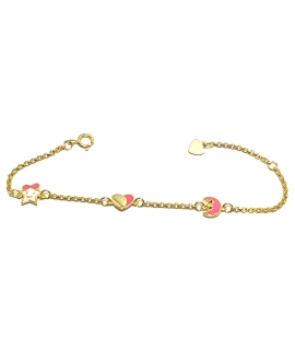 Bracelet Child Silver "Star,Heart & Moon"