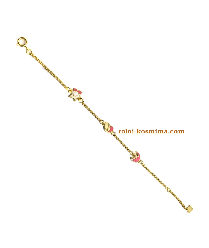 Bracelet Child Silver "Star,Heart & Moon"