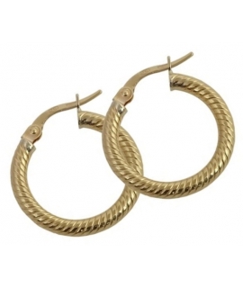 Earrings hoop gold K14 25mm