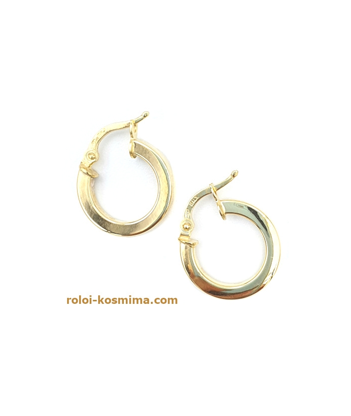 Earrings hoop gold K14 mini