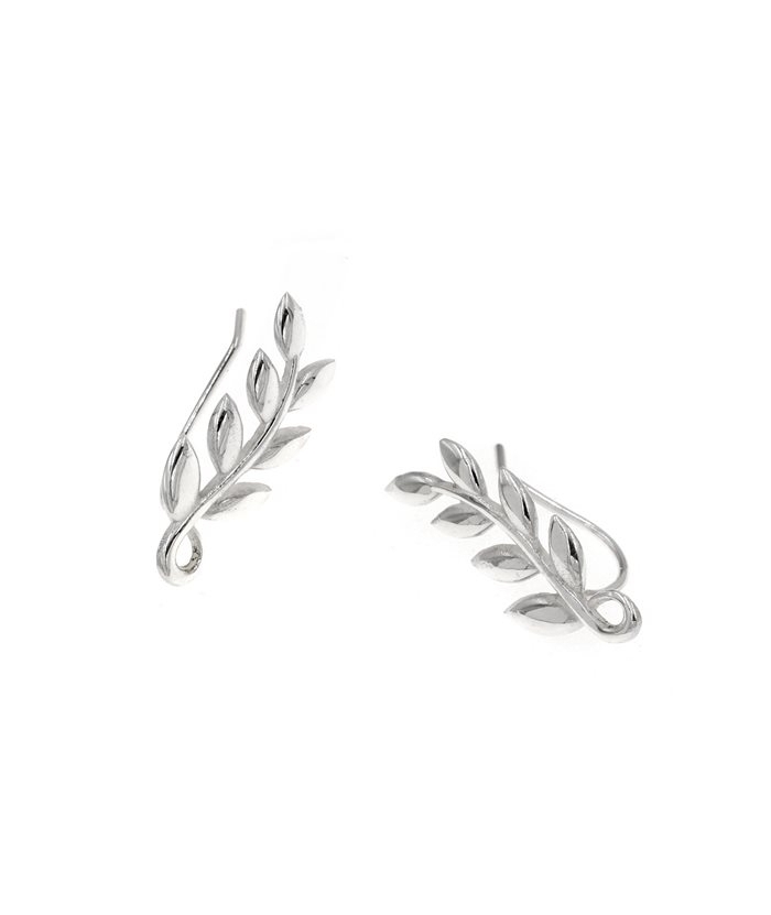 Σκουλαρίκια Ασημένια 925° ear-climber Κλαδί Ελιάς