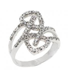 Ring Silver 925° "Double Heart"