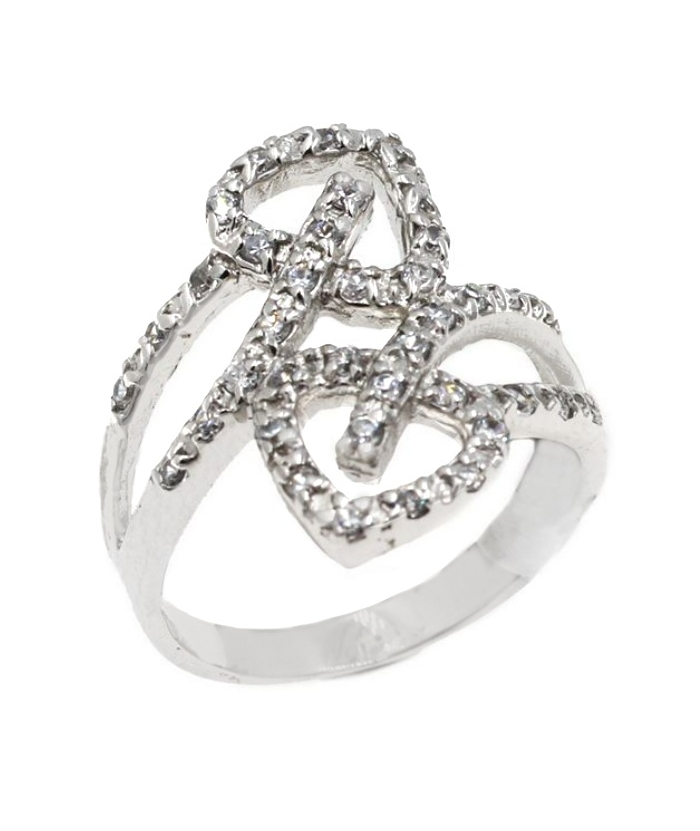 Ring Silver 925° "Double Heart"