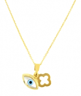 Child Neclace Gold eye and cross