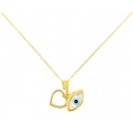 Child Neclace Gold eye and heart