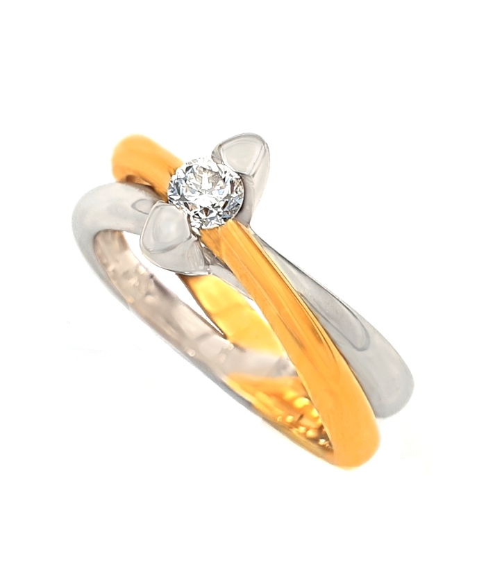 Engagement Ring K18 Diamond and Rosegold