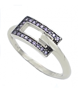 Ring white-gold K14 'amethyst'