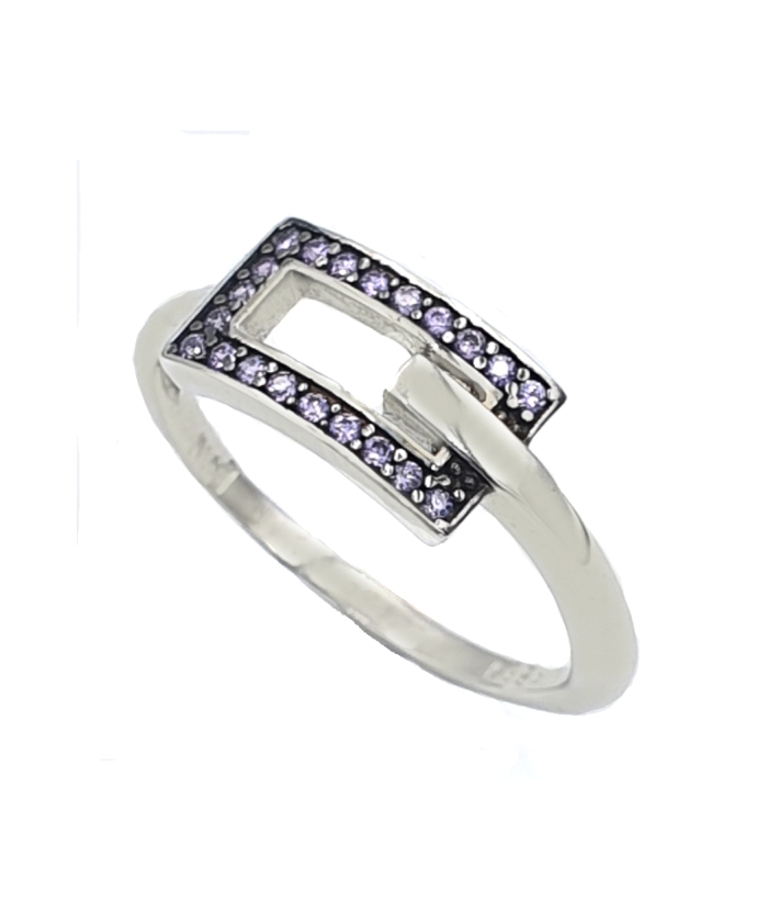 Ring white-gold K14 'amethyst'