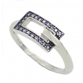 Ring white-gold K14 'amethyst'