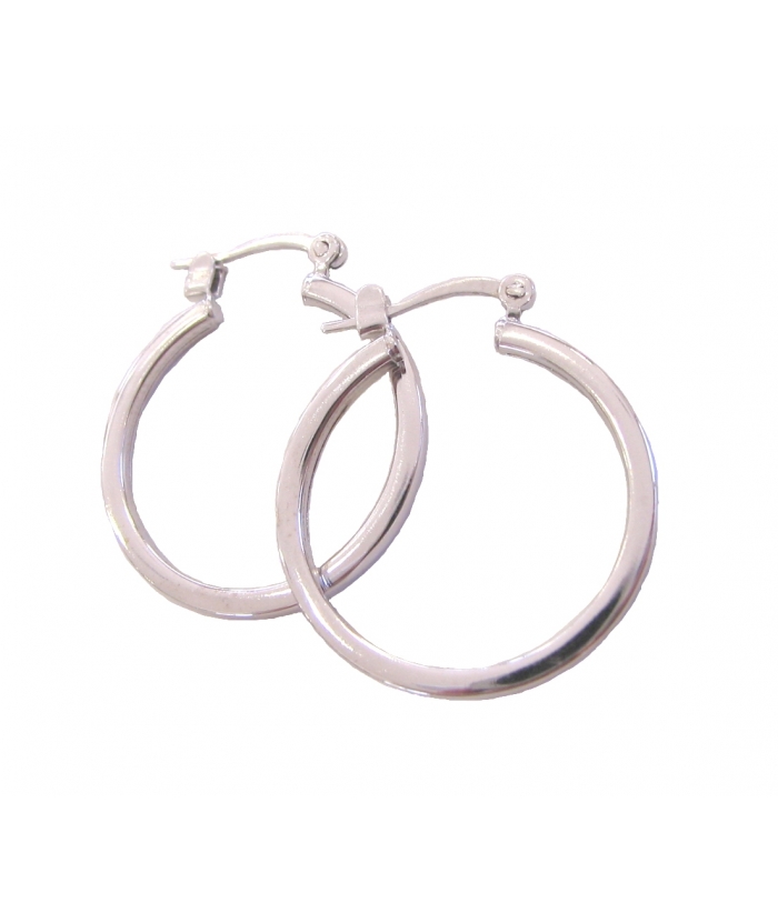 Earings hoop whitegold K14 