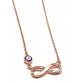 Κολιέ Ασημένιο "Απειρο με Μάτι" Rosegold