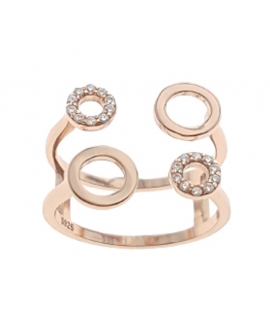 Δαχτυλίδι Ασημένιο "Κύκλοι" Rosegold 2