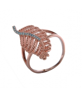 ΔΑΧΤΥΛΙΔΙ ΑΣΗΜΕΝΙΟ 'ΦΥΛΛΟ' ROSEGOLD