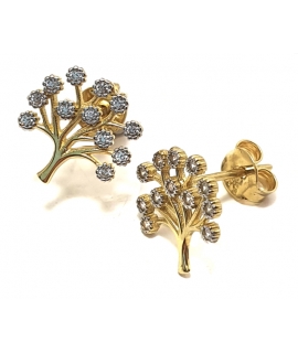 Earrings gold K14 "Tree of life" 2