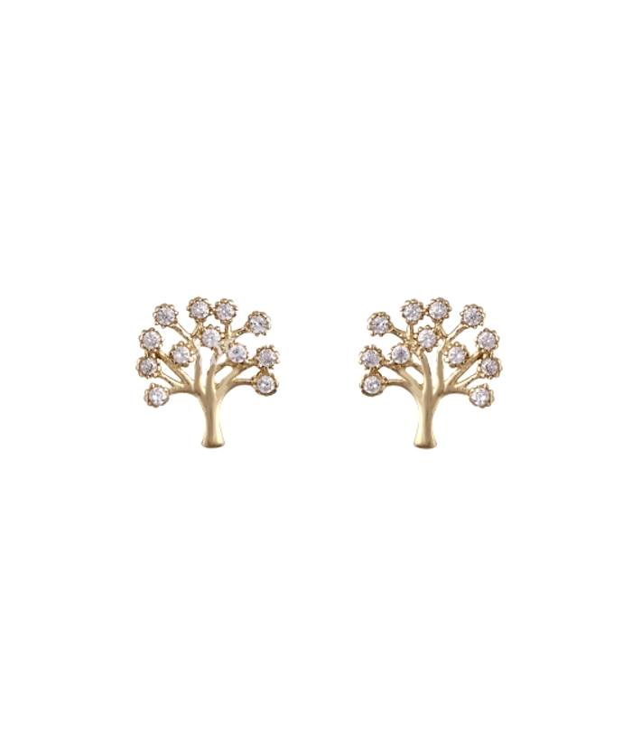 Earrings gold K14 "Tree of life"