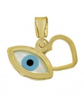 Child Pendant Gold eye and heart FILVA 8720
