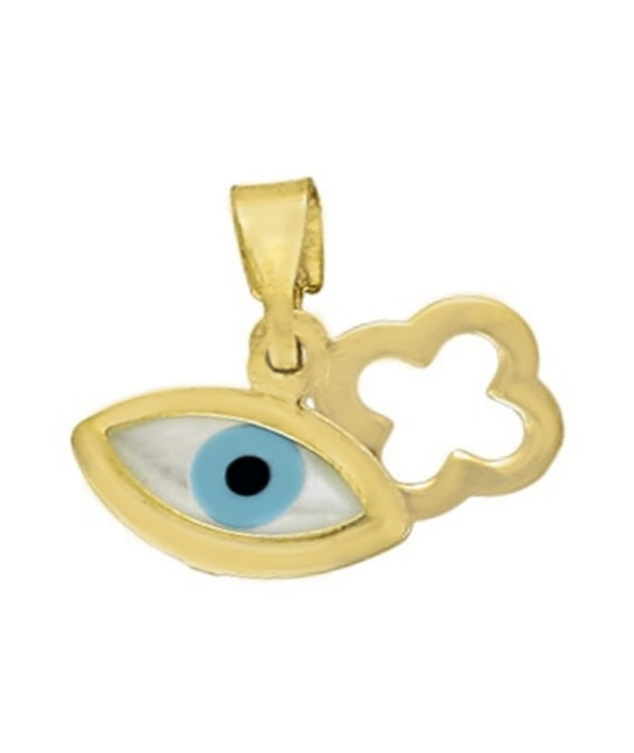 Child Pendant Gold eye and cross FILVA 8719