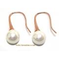 Earrings Silver Hanging "Pearl 10mm" Rosegold plated