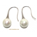Earrings Silver Hanging "Pearl 10mm"