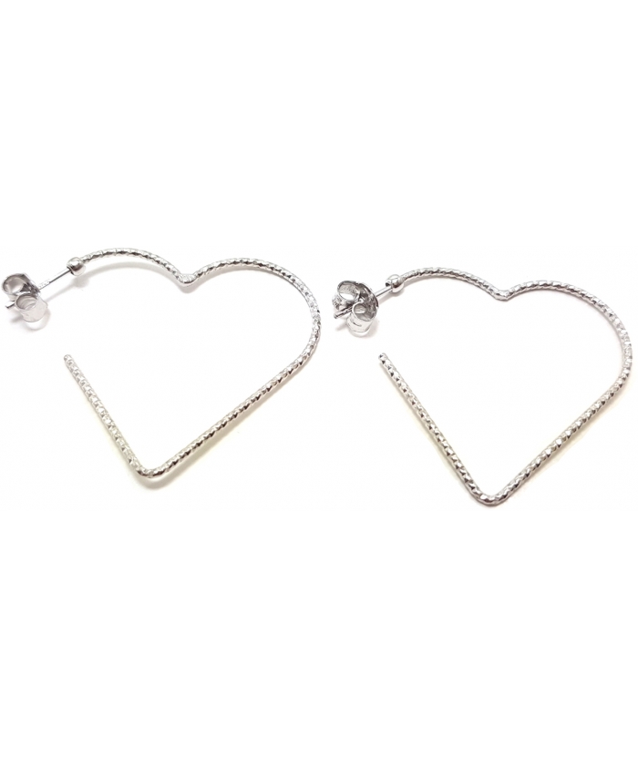 Earrings hoop Silver "Heart"