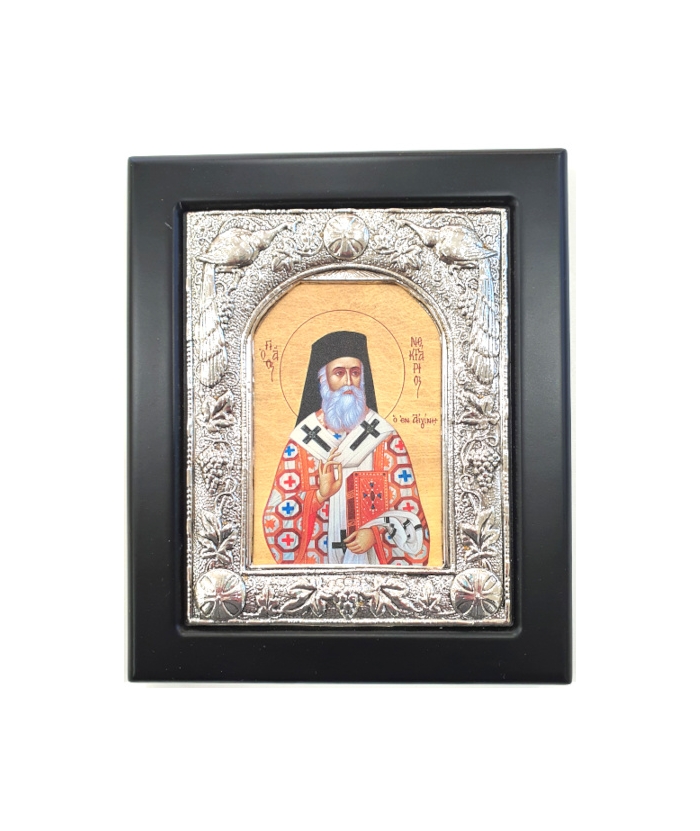 Εικόνα Ασημένια 925 Άγιος Νεκτάριος 15x18cm