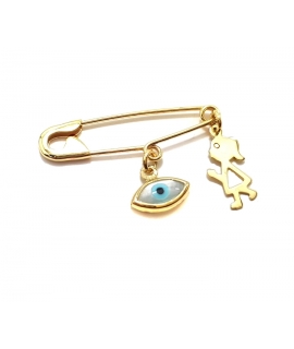 Child Pendant Gold "Girl & eye"