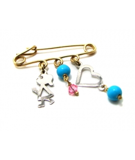 Child Pendant Gold "Heart and Girl"