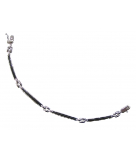 Bracelet whitegold K14 with rubber