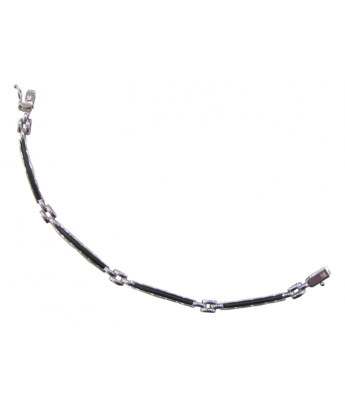 Bracelet whitegold K14 with rubber