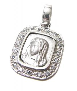 Child Pendant Whitegold 'Mary' Zircons
