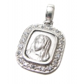 Child Pendant Whitegold 'Mary' Zircons