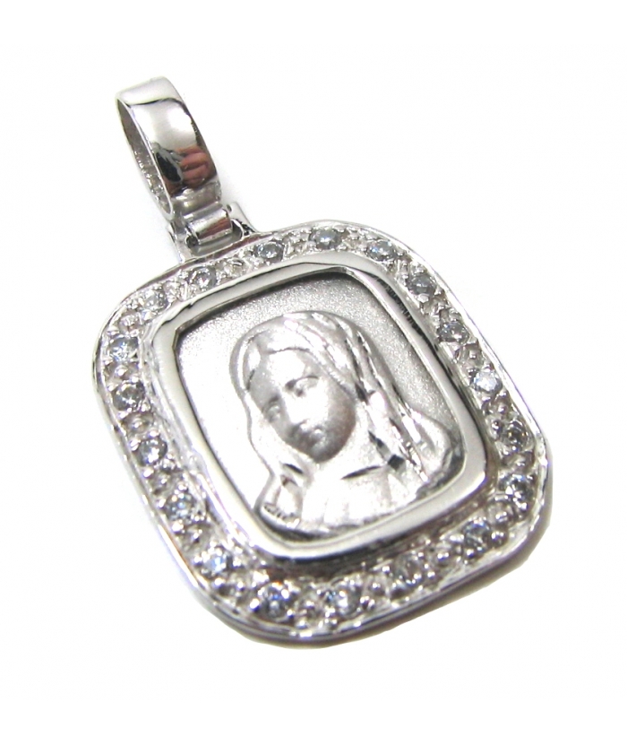 Child Pendant Whitegold 'Mary' Zircons