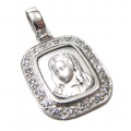 Child Pendant Whitegold 'Mary' Zircons