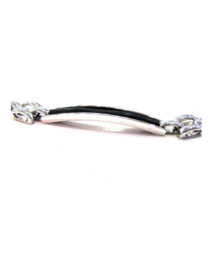 Bracelet whitegold K14 with rubber