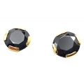 Σκουλαρίκια Χρυσά Κ14 "Black Zircon 7mm"