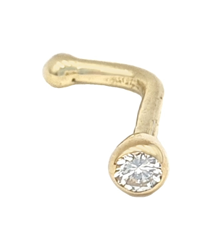 Σκουλαρίκι Μύτης Χρυσό Κ18 με Διαμάντι 2mm (0.03ct)