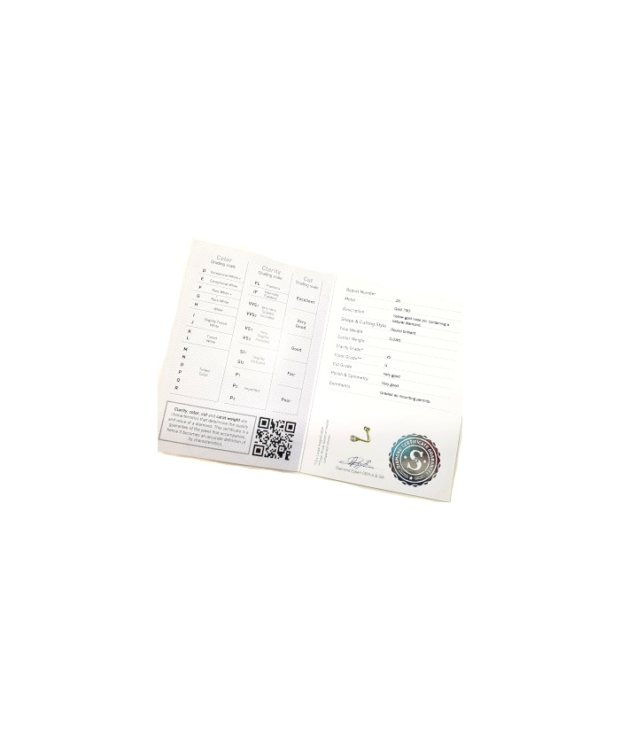 Σκουλαρίκι Μύτης Χρυσό Κ18 με Διαμάντι 2mm (0.03ct)