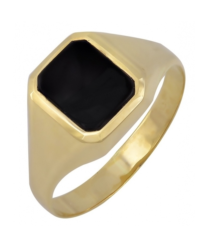 Ring Man's gold K14 with Onyx