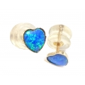 Earrings gold K14 "Blue opal"