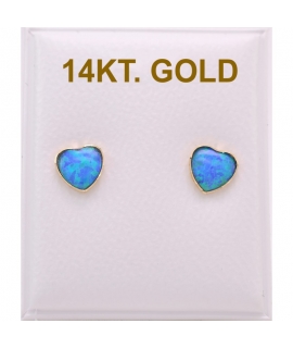 Earrings gold K14 "Blue opal" 2