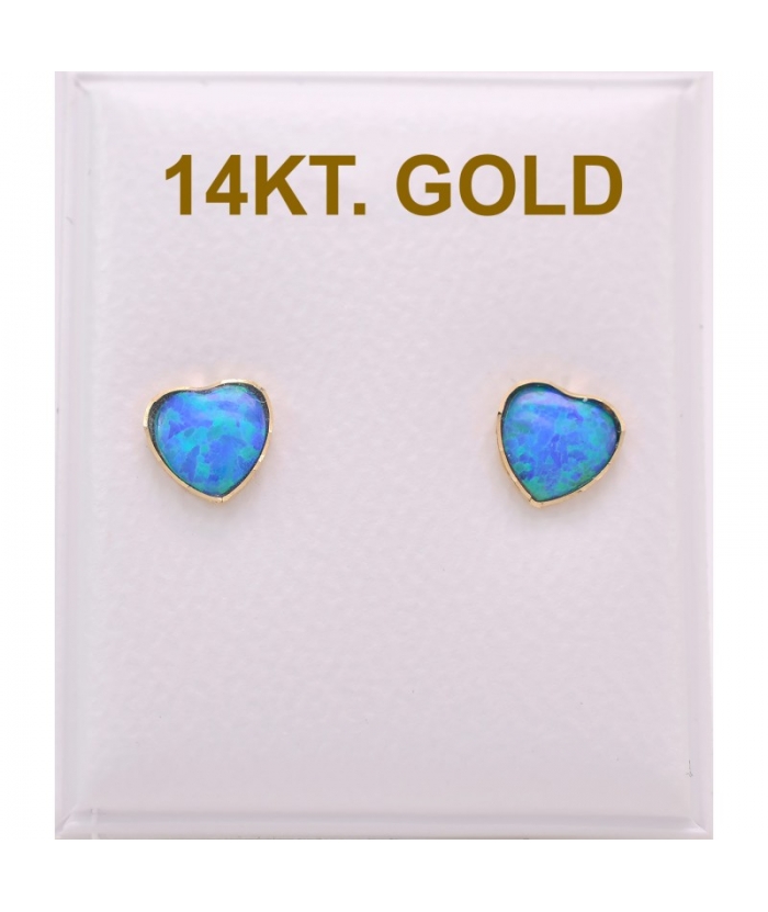 Earrings gold K14 "Blue opal"