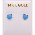 Earrings gold K14 "Blue opal"