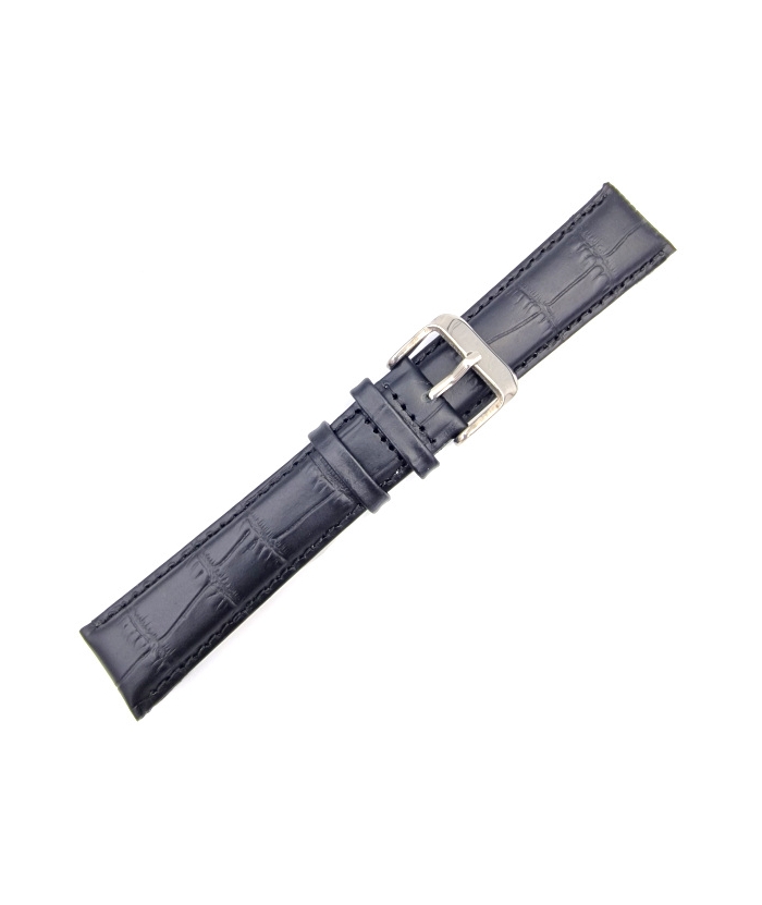 Leather Strap Black croco 20mm Tzevelion ART521