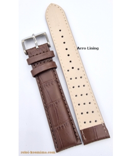 Leather Strap Brown croco 18mm Tzevelion ART521 2
